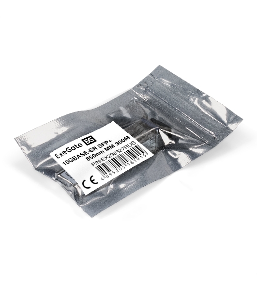 Трансивер SFP+ EXT-10G-MM850-LC2-300M (10Gbase-SR для многомодового оптического кабеля, 10 Гбит/с, Tx:850/Rx:850 нм, до 300 м, разъем Duplex LC)