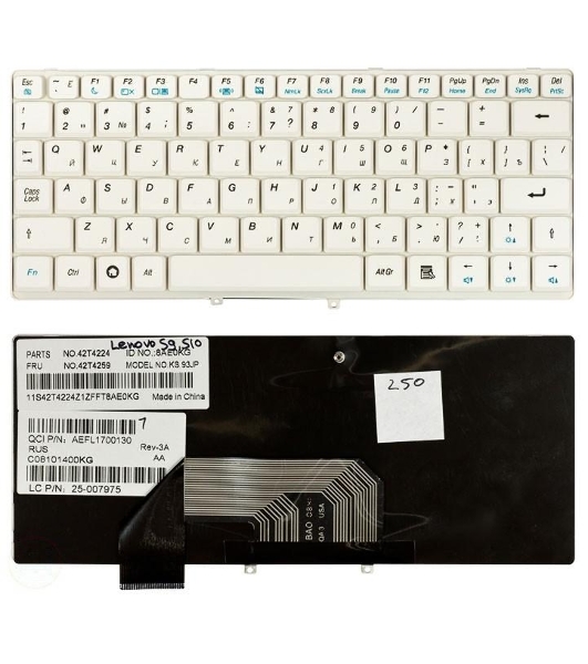 Клавиатура для ноутбука Lenovo IdeaPad S9 S10 белый