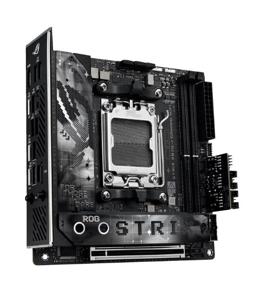 Материнская плата ASUS ROG STRIX X870-I GAMING WIFI, AM5, AMD X870, 2xDDR5, 2xSATA, 2xM.2, 1xPCI-E 5.0 x16, 1xHDMI, 2xUSB-C USB4, 1xUSB-C 10Gbps, 4xUSB-A 10Gbps, 1x 2.5Gb LAN, 2x3.5 мм, Mini-ITX