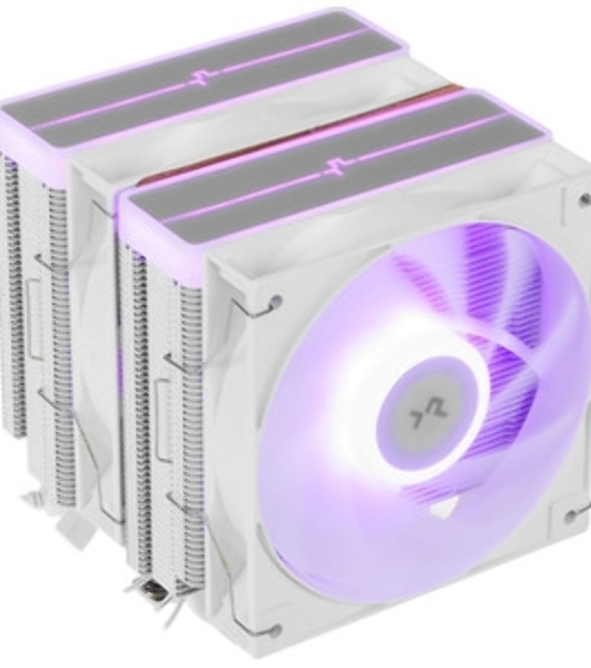 Кулер для процессора DEEPCOOL AG620 WH ARGb V2 LGA20XX/1700/1200/115X/AM5/AM4 (9шт/кор, TDP 260W, PWM, ARGb DUAL Fan 120мм, 6 тепл. трубок, белый) RET