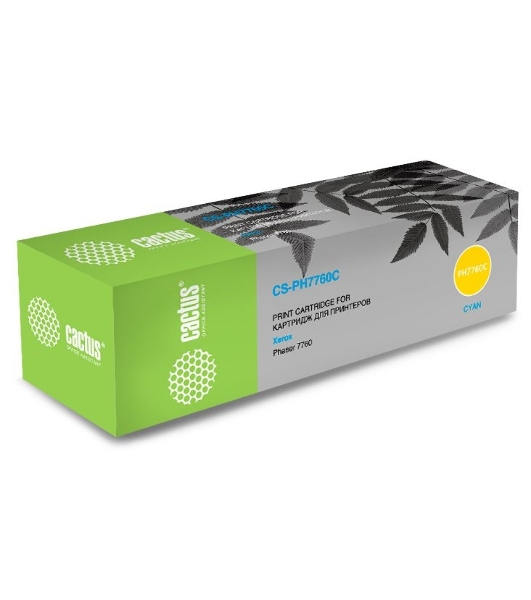Картридж лазерный Cactus CS-PH7760C (106R01160) голубой (25000 стр.) для Xerox Phaser 7760/7760dn/7760dx/7760dxf