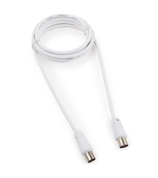 Кабель телевизионный Cablexpert CCV-515-W, Coaxial M/F, белый, 1.8м