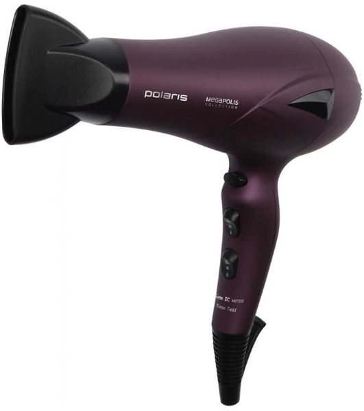 Фен Polaris PHD 2010Ti Megapolis Collection фиолетовый, 2100 Вт, ионизация