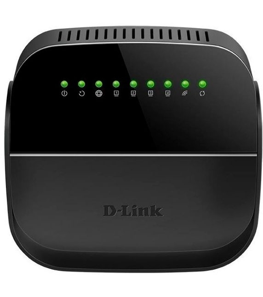 Роутер беспроводной D-Link DSL-2640U/R1A ADSL2+ черный ANNEX А