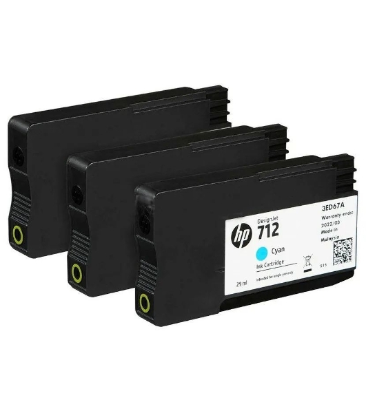 Картридж струйный HP 712 3ED77A голубой x3упак. (29мл) для HP DJ Т230/630
