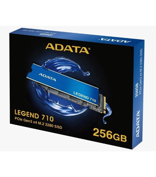 Накопитель SSD ADATA LEGEND 710, 256Gb, PCIe 3.0 x4, M.2 2280, NVMe, R/W 2100/1000, с радиатором