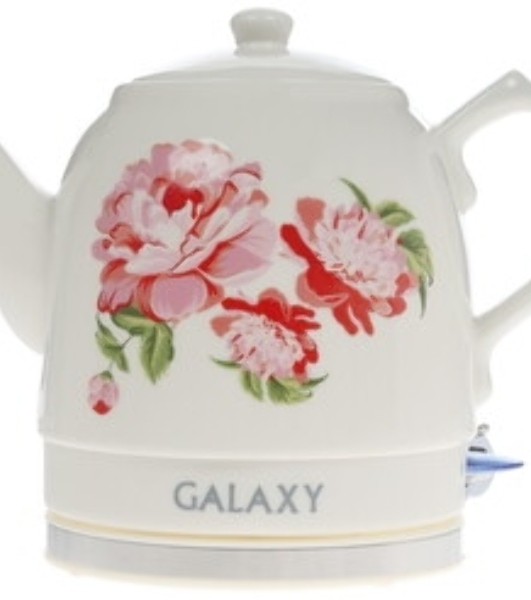 Чайник электрический Galaxy Line GL 0503 белый, керамический корпус, 1400 Вт, 1,4 л, индикатор работы, указатель максимального уровня воды