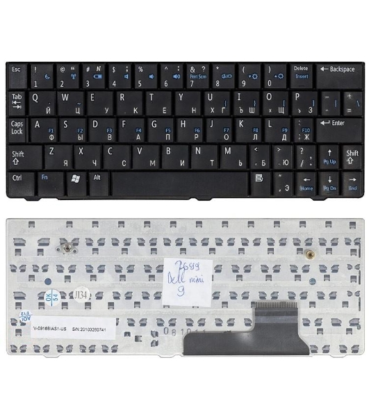 Клавиатура для ноутбука Dell Inspiron mini 9 черная