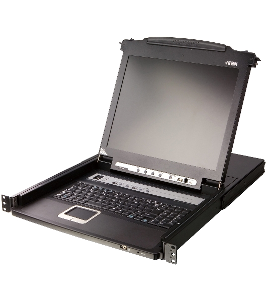 Переключатель-KVM 8-портовый IP с ЖК-дисплеем Slideaway/ATEN SINGLE RAIL 8P PS/2-USB LCDKVMP 17INCH WIH IP