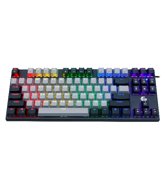 Клавиатура проводная механическая Gembird KB-G600, 87кл, Rainbow, красн.свитчи, 1.8м, черная