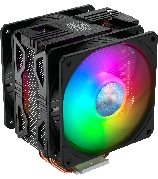 Кулер для процессора Cooler Master Hyper 212 LED Turbo ARGB черный, 120 мм, алюминий/медь, 1800 об/мин, 27 дБ, 4 pin, 160 Вт, 159 мм