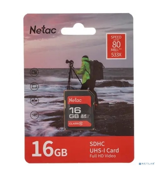 Флеш карта SDHC 16Gb Netac P600 NT02P600STN-016G-R
