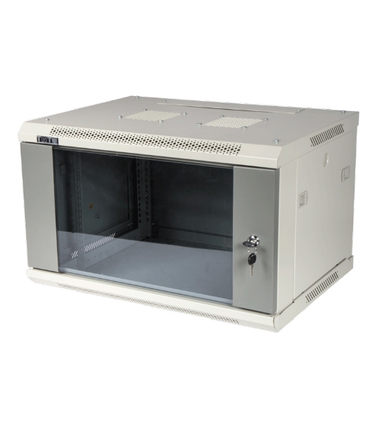 Шкаф коммутационный Lanmaster (TWT-CBWPG-6U-6X4-GY) 6U 600x400 мм пер. дв. стекл 60 кг серый