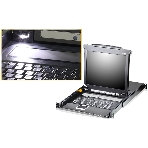 Переключатель-KVM 8-портовый IP с ЖК-дисплеем Slideaway/ATEN SINGLE RAIL 8P PS/2-USB LCDKVMP 17INCH WIH IP, фото 1