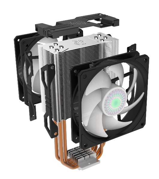 Кулер для процессора Cooler Master Hyper 212 LED Turbo ARGB черный, 120 мм, алюминий/медь, 1800 об/мин, 27 дБ, 4 pin, 160 Вт, 159 мм