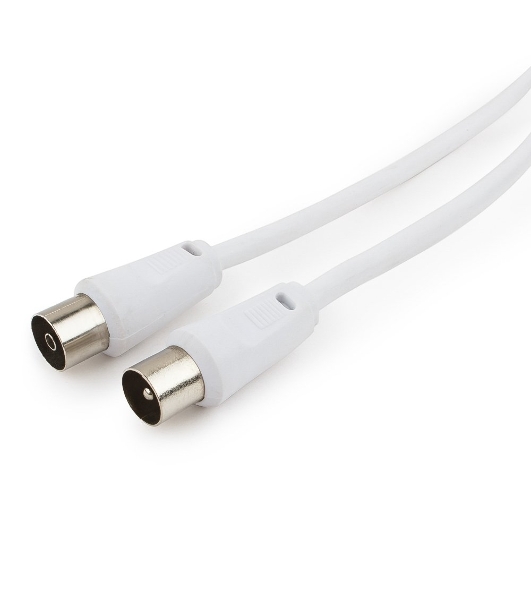Кабель телевизионный Cablexpert, CCV-515-W-5M, Coaxial M/F, белый, 5м