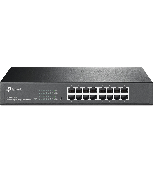 Коммутатор сетевой TP-Link SMB TL-SG1016DE 16-Port Gigabit Easy Smart Switch, 16 10/100/1000Mbps RJ45 ports, MTU/Port/Tag-based VLAN, QoS, IGMP Snooping