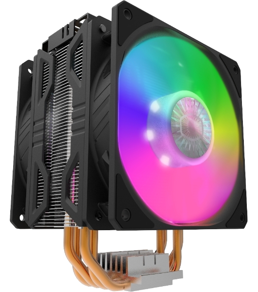 Кулер для процессора Cooler Master Hyper 212 LED Turbo ARGB черный, 120 мм, алюминий/медь, 1800 об/мин, 27 дБ, 4 pin, 160 Вт, 159 мм