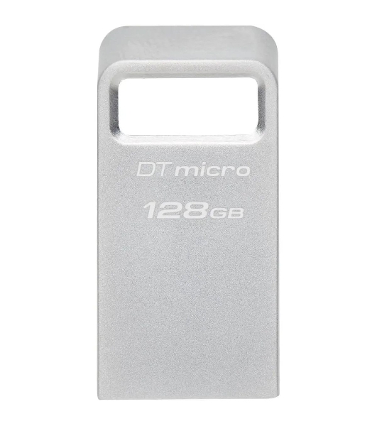 Флешка USB Kingston DataTraveler Micro (DTMC3G2/128Gb), 128Gb, USB 3.2 Gen 1, R/W 200/60, серебристый