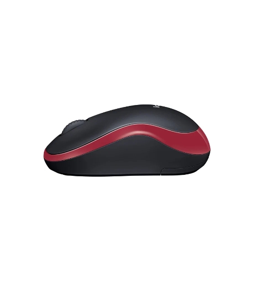 Мышь беспроводная Logitech M185, красный, 1000 dpi, радиоканал, USB, кнопки - 3