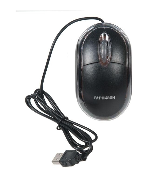 Мышь проводная Гарнизон GM-100 черный, 1000 dpi, USB, кнопки - 3
