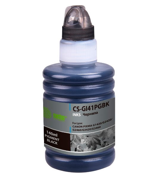 Чернила Cactus CS-GI41PGbK черный140мл для Canon PIXMA G1420/G2420/G2460/G3420/G3460