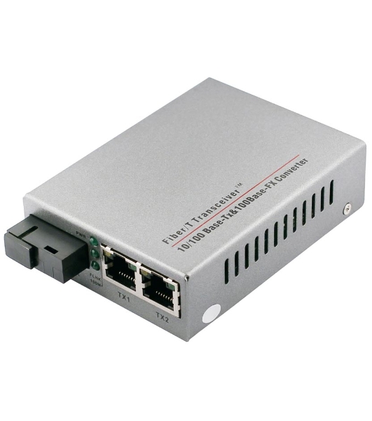 Медиаконвертер OSNOVO OMC-100-21S5b FE, 2*10/100Base-T, 1 оптический порт (SC, tx1550нм/rx1310нм) 100Base-FX, до 20 км