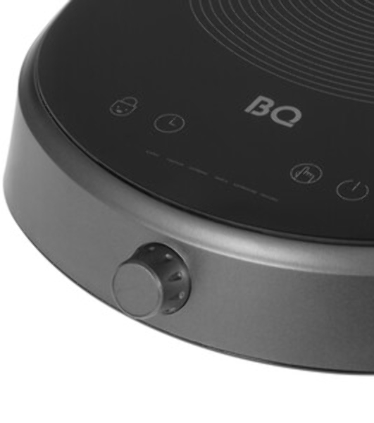 Плита настольная электрическая BQ HP121SS серый, 2.4 кВт, индукция, конфорки - 1, стеклокерамика, сенсор, поворотные переключатели