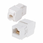 Модуль Rexant Keystone Jack RJ-45(8P8C), UTP неэкранированный, cat.5e, тип 90 градусов, самозажимной, белый, фото 1