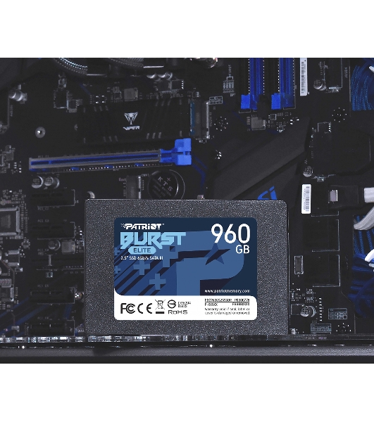 Накопитель SSD Patriot Burst Elite, 960Gb, SATA, 2.5', R/W 450/320