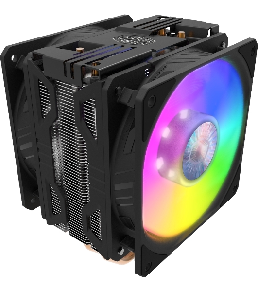 Кулер для процессора Cooler Master Hyper 212 LED Turbo ARGB черный, 120 мм, алюминий/медь, 1800 об/мин, 27 дБ, 4 pin, 160 Вт, 159 мм