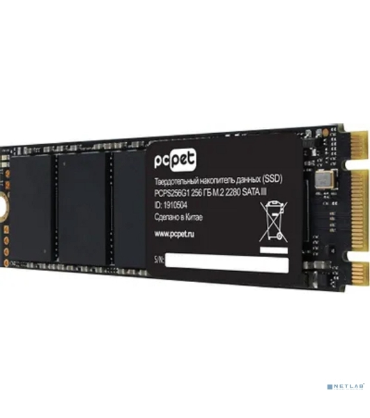 Накопитель SSD PC PET PCPS256G1, 256Gb, SATA-III, M.2 2280, R/W 500/420