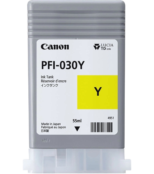 Картридж струйный Canon Pigment Ink PFI-030 Yellow желтый (55 мл) для Canon imagePROGRAF TM-240, TM-340