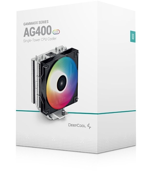 Кулер для процессора DEEPCOOL AG400 LED черный, 120 мм, алюминий/медь, 2000 об/мин, 31.6 дБ, 4 pin, 220 Вт, 150 мм