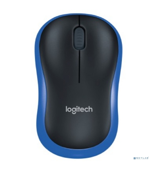 Мышь беспроводная Logitech M185 синий, 1000 dpi, радиоканал, USB, кнопки - 3