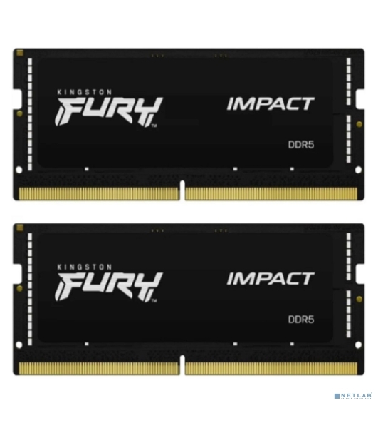 Оперативная память Kingston Fury Impact, DDR5, 64GB (2x32GB), 4800MHz, CL38, SO-DIMM