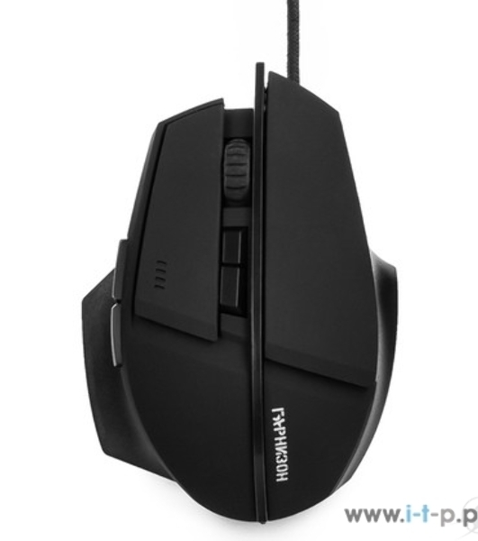 Мышь проводная Гарнизон GM-740G черный, 3200 dpi, USB, кнопки - 7