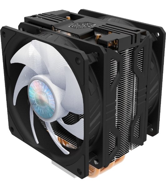 Кулер для процессора Cooler Master Hyper 212 LED Turbo ARGB черный, 120 мм, алюминий/медь, 1800 об/мин, 27 дБ, 4 pin, 160 Вт, 159 мм