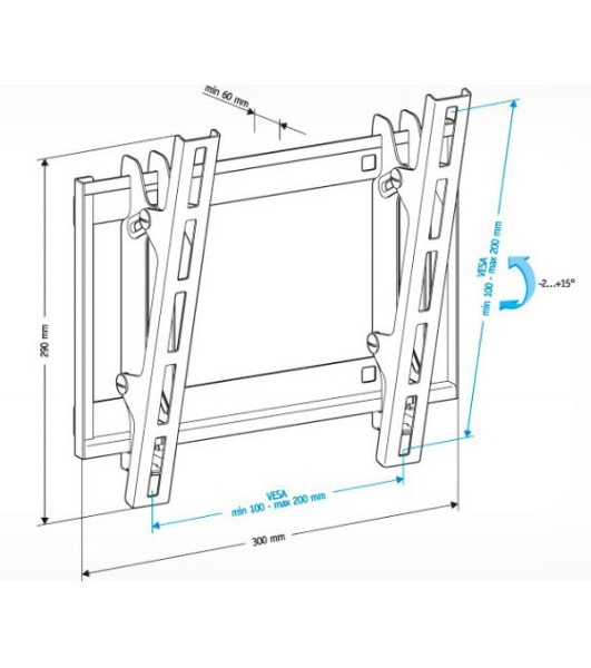 Кронштейн для телевизора Holder LCD-T2609 черный 22'-47' макс.40кг настенный наклон