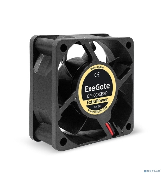 Вентилятор для корпуса ExeGate ExtraPower EP06025B2P черный, 60 мм, 4500 об/мин, 31 дБ, 2 pin