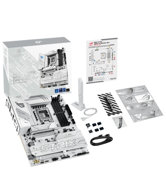 Материнская плата ASUS ROG STRIX B860-A GAMING WIFI, LGA1851, Intel B860, 4xDDR5, 4xSATA, 4xM.2, 2xPCIe 5.0 x16, 1xDP, 1xHDMI, 1x2.5Gb LAN, Wi-Fi, Bluetooth, 4xUSB 2.0, 2xUSB 3.2 Gen 1, 3xUSB 3.2 Gen 2, 1xUSB 4, 2xUSB-C, 3x3.5 мм, 7.1, ATX