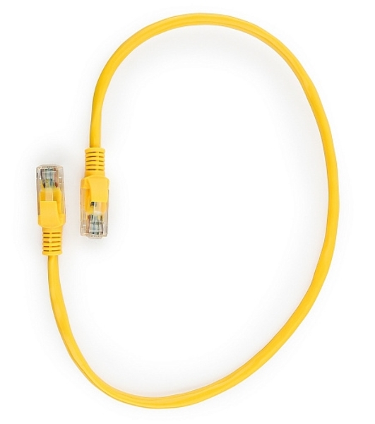 Патч-корд UTP Cablexpert cat.5e, 0.5м, литой, многожильный, желтый