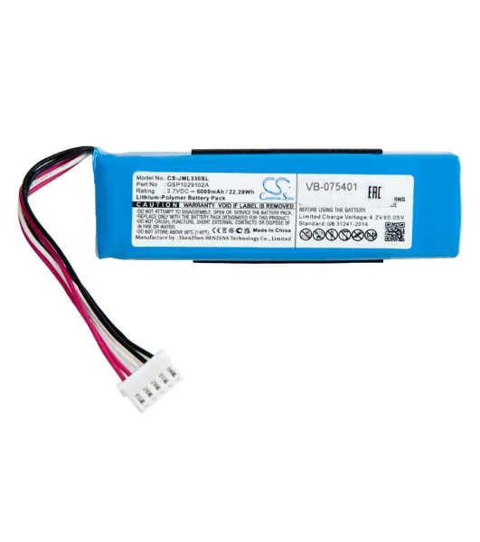 Аккумуляторная батарея CameronSino CS-JML330SL для JBL Charge 3 3.7V 6000mAh 22.20Wh
