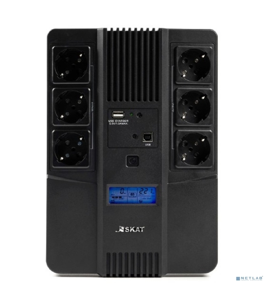 Источник бесперебойного питания Бастион SKAT-UPS 800-AID-IN-1x9 220В 480Вт дисплей 1АКБ 9А·ч внутр. меандр. (8935)