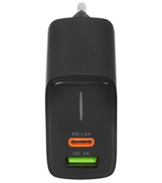 Сетевое зарядное устройство MORE CHOICE NC61a черный - 1USB+1USB-C 3.0A PD 20W+QC3.0 быстрая зарядка для Type-C