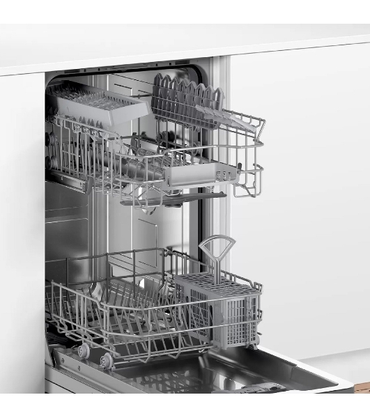 Встраиваемая посудомоечная машина Bosch SPV4EMX10E, серебристый, 44.8 см, 10 компл., 44 дБ, класс C
