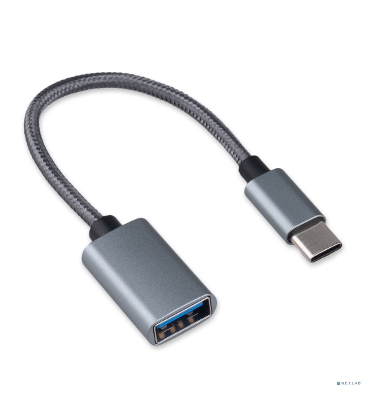 Кабель-переходник USB2.0 OTG Cablexpert A-OTG-CMAF2-02, Type-C(M)/AF, алюминий+нейлон.оплетка, 0.15м, пакет