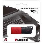 Флешка USB Kingston DataTraveler Exodia M (DTXM/128Gb), 128Gb, USB 3.2 Gen 1, R/W 150/60, черный/красный, фото 1