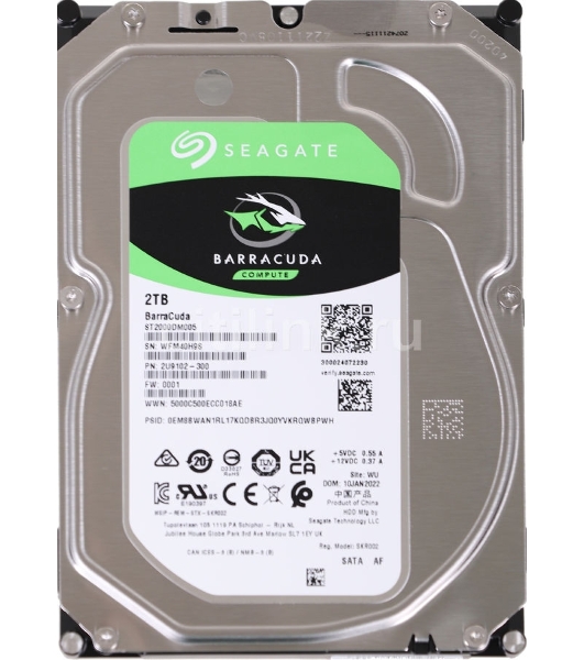 Жесткий диск Seagate 2Tb 5400rpm SATA-III ST2000DM005 Desktop Barracuda256Mb 3.5'