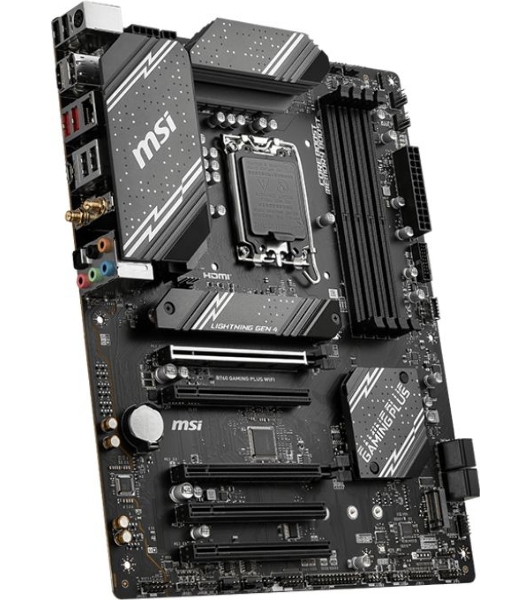 Материнская плата MSI B760 GAMING PLUS WIFI, LGA 1700, Intel B760, 4xDDR5, 4xSATA, 2xM.2, 1xPCI-E 4.0 x16, 3xPCI-E 3.0 x1, 1xDP, 1xHDMI, 1x 2.5Gb LAN, 2xUSB-A 3.2 Gen 2, 4xUSB 2.0, 5x3.5 мм, 7.1, Standard-ATX